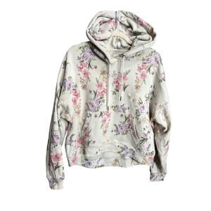 Gap x Loveshackfancy Floral Logo Cropped Hoodie XS Coquette Soft Ballet Babydoll